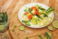 Summer vegetable salad on a plate