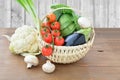 Summer vegetables in a basket Royalty Free Stock Photo