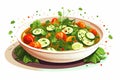 summer vegetables soup vector flat minimalistic isolated illustration Royalty Free Stock Photo