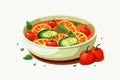 summer vegetables soup vector flat minimalistic isolated illustration Royalty Free Stock Photo