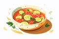 summer vegetables soup vector flat minimalistic isolated illustration Royalty Free Stock Photo