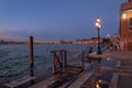 Night scene in Venice: view of the Old Town from Giudecca. Venice, Italy Royalty Free Stock Photo