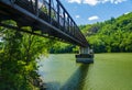 Summer View of an Appalachian Trail Footbridge over the James River Royalty Free Stock Photo