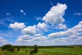 Summer view of beautiful white clouds in the blue sky