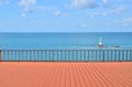 Summer view with empty terrace