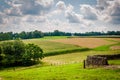 Summer view of farm fields in rural Baltimore County, Maryland. Royalty Free Stock Photo