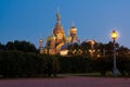 Summer view of the Field of Mars Marsovo Polye and Church of the Savior on Spilled Blood Cathedral of the Resurrection