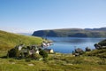 Summer view of fishing village Akkarfjord Royalty Free Stock Photo