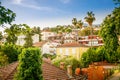 Summer view of the Herceg Novi outskirts with small residential houses Royalty Free Stock Photo