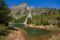 Summer view of Italy Piedmont Alpe Devero Natural Park Lake of Devero with the peaks of Pizzo Crampiolo Royalty Free Stock Photo