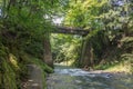 Summer View of the Iya River with bridge. Fukui Prefecture, Japan