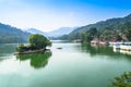 A summer view of lake of Bhimtal Royalty Free Stock Photo