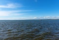 Summer view of Lake Pleshcheyevo, sunny summer day. Blue sky. Pereslavl-Zalessky, Yaroslavl region, Russia Royalty Free Stock Photo