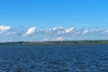 Summer view of Lake Pleshcheyevo, sunny summer day. Blue sky. Pereslavl-Zalessky, Yaroslavl region, Russia Royalty Free Stock Photo