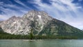 Summer view of leigh lake and mount moran in the grand tetons