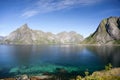 Summer view of Lofoten Islands near Moskenes