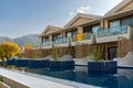 Luxurious resort apartment with pool, Thassos island, Greece Royalty Free Stock Photo