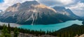 Peyto lake panorama in banff national park, alberta, canada Royalty Free Stock Photo