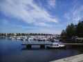 Marina with yachts and beautiful sky in summer Kotka, Finland