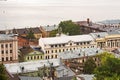 Summer. View from right bank of Volga River, Old houses, roofs and views of the central part of Nizhny Novgorod, Russia Royalty Free Stock Photo