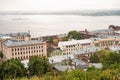 View from the right bank of the Volga River, Old houses, roofs and views of the central part of Nizhny Novgorod, Russia Royalty Free Stock Photo