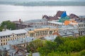 Summer. View from right bank of Volga River, Old houses, roofs and views of the central part of Nizhny Novgorod, Russia Royalty Free Stock Photo