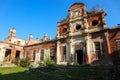 Romantic ruins of beautiful old abandoned manor in the park