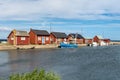 Summer view of a small fishing camp at the east coast of Oland