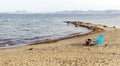 Summer view of Spanish beach. Beautiful seascape of Mediterranen Sea Royalty Free Stock Photo