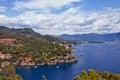 Summer view of Tigullio Gulf near Portofino, Italy Royalty Free Stock Photo