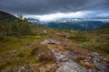 The summer view of Trolltunga in Odda, Ringedalsvatnet lake, Norway Royalty Free Stock Photo