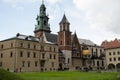 Summer view of Wawel Royal Castle in Krakow, Poland. Historical place in Poland. Flowers on foreground. Beautiful Royalty Free Stock Photo