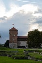 Summer view of Wawel Royal Castle in Krakow, Poland. Historical place in Poland. Flowers on foreground. Beautiful Royalty Free Stock Photo