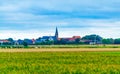 Summer view of West Flanders landscape Oudenburg village Belgium