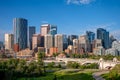 Summer views of Calgary Alberta along the Bow RiverSummer views of Calgary Alberta along the Bow River Royalty Free Stock Photo