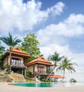 Summer villa with a swimming pool Royalty Free Stock Photo