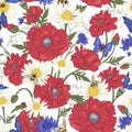 Summer Vintage Floral Seamless Pattern with Royalty Free Stock Photo