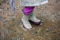 Summer walk in the rain little girl with an umbrella Royalty Free Stock Photo