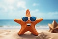 Summer water ocean sea background vacation star sand beach nature tropical starfish travel Royalty Free Stock Photo