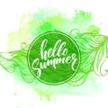 Summer Watercolor Design. Summer Typography Lettering. Vector illustration Royalty Free Stock Photo