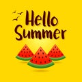 Summer With Watermellons In Yellow Background