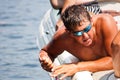 Summer waterski boat helper Royalty Free Stock Photo