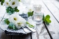 Summer wedding table decoration Royalty Free Stock Photo