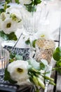 Summer wedding table decoration Royalty Free Stock Photo