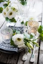 Summer wedding table decoration Royalty Free Stock Photo