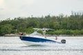 Summer weekend in Miami Beach. Family boating in Biscayne Bay Royalty Free Stock Photo