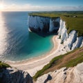 Summer at the White Cliffs in the Danish Part of the Baltic Sea made with Generative AI Royalty Free Stock Photo