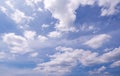 Summer white clouds and blue sky in good weather day for nature background and design Royalty Free Stock Photo