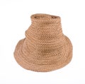 summer wicker straw hat isolated on white Royalty Free Stock Photo