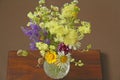 Summer wildflowers in a crystal vase. A beautiful summer bouquet Royalty Free Stock Photo